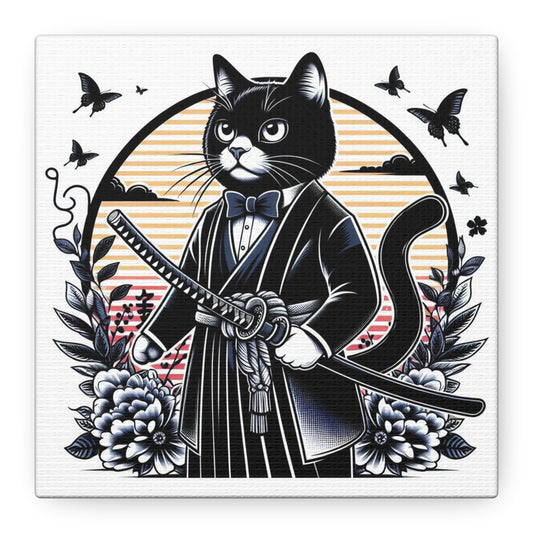 Samurai Tux Cat Canvas