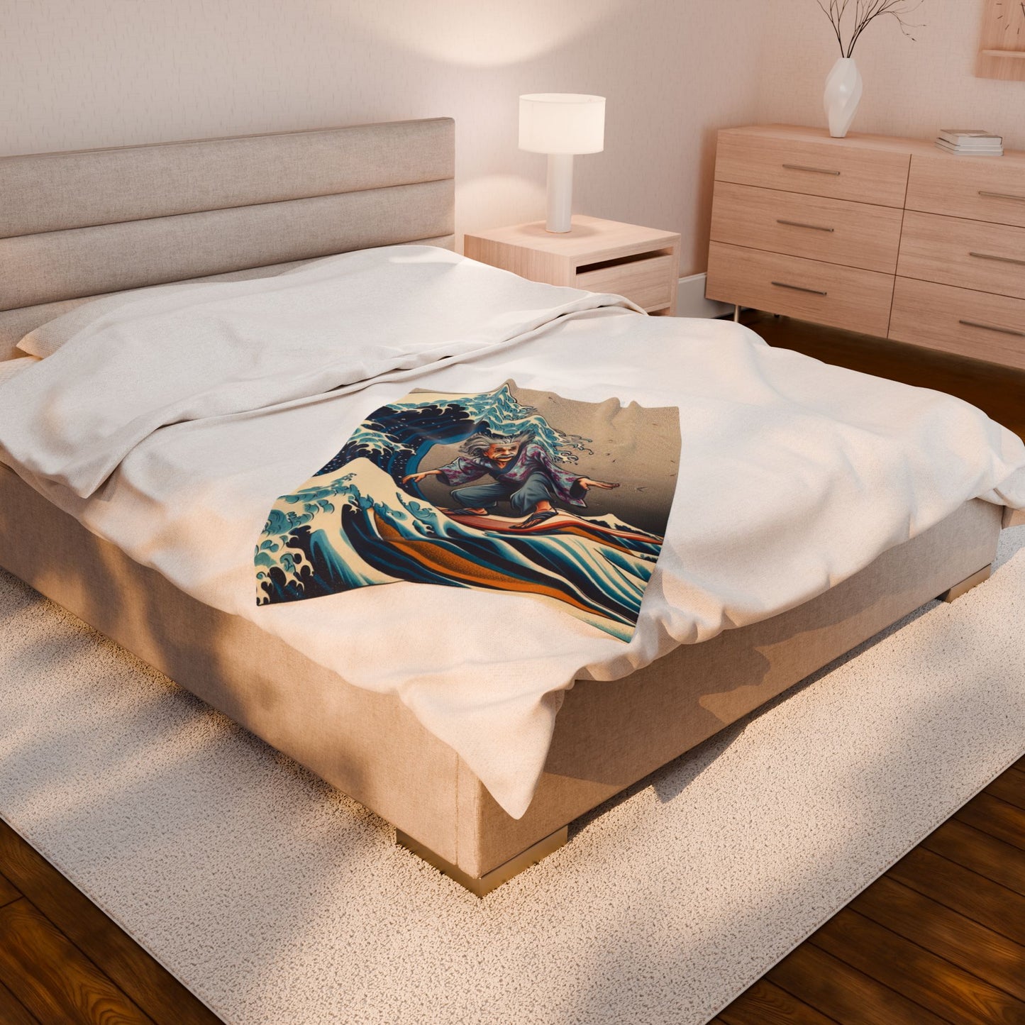 Einstein's Brain Waves Plush Blanket