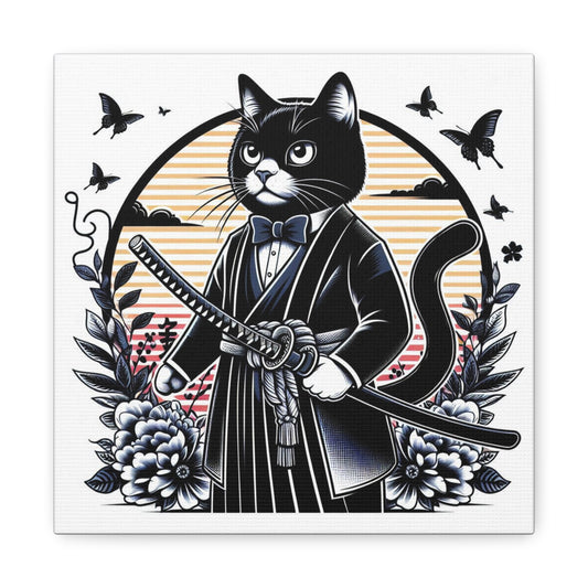 Samurai Tux Cat Canvas