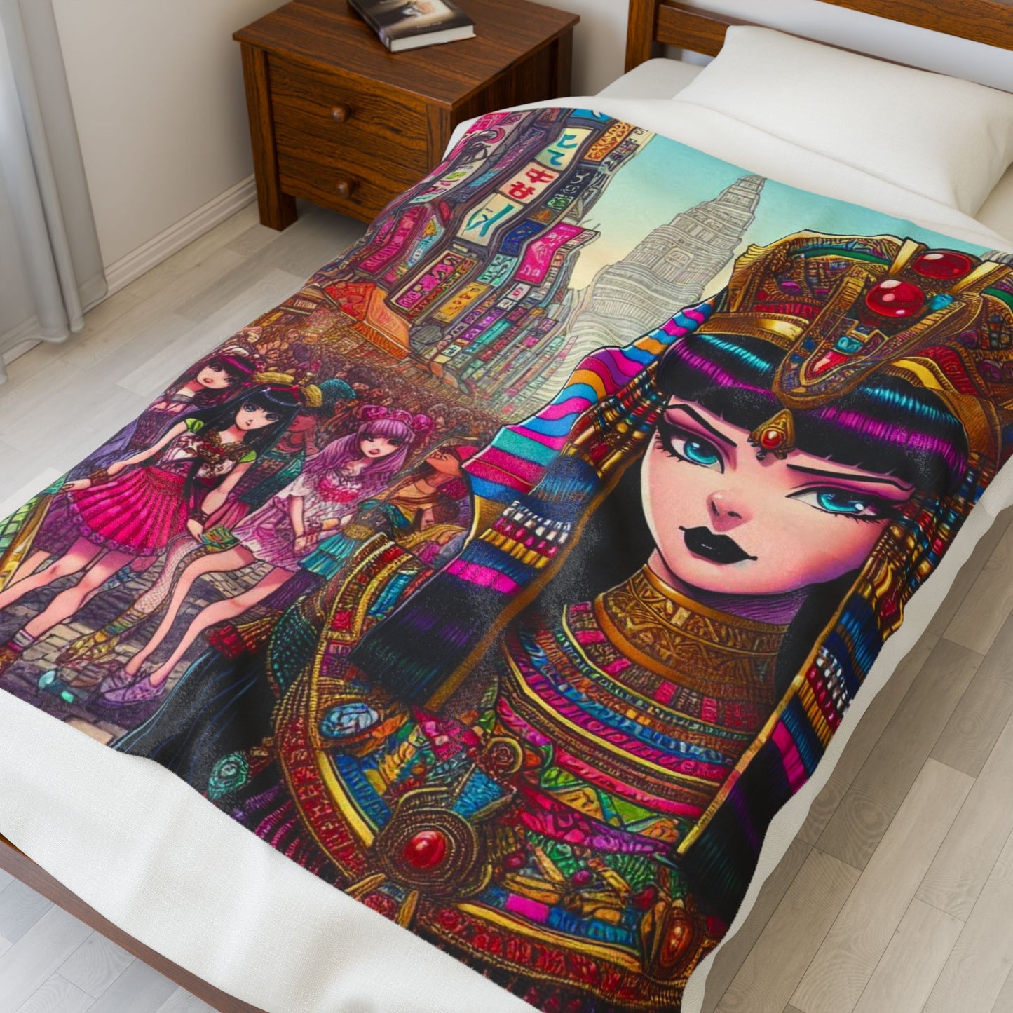 Harajuku Queen Cleopatra Plush Blanket