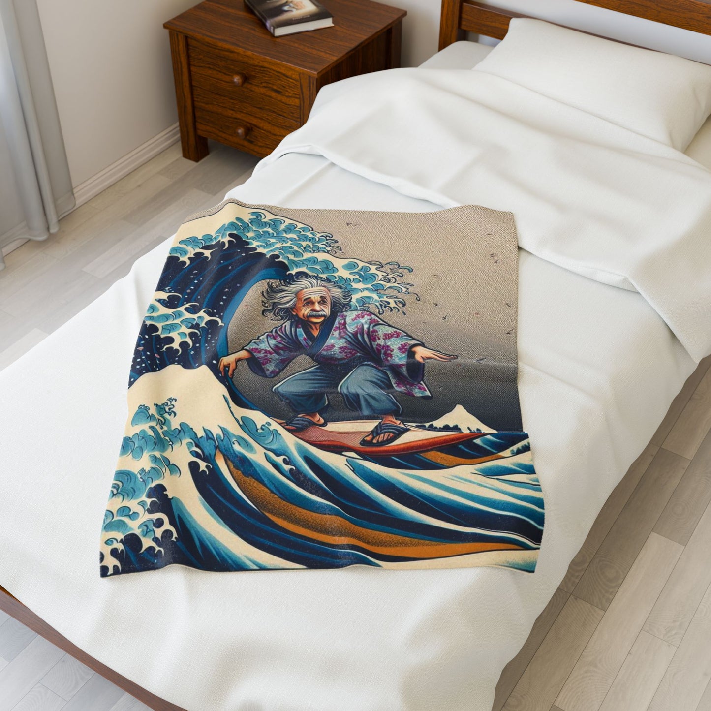 Einstein's Brain Waves Plush Blanket