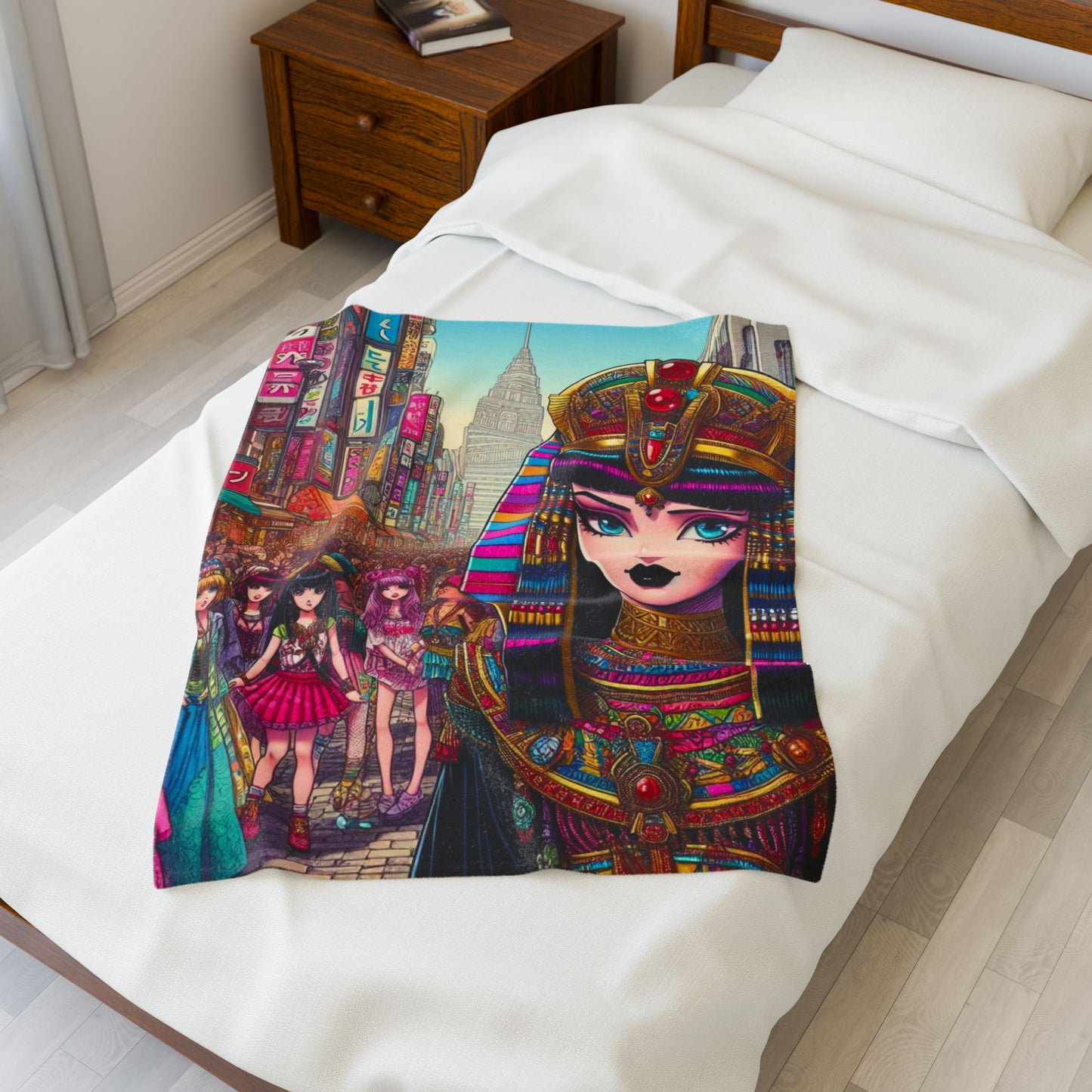Harajuku Queen Cleopatra Plush Blanket