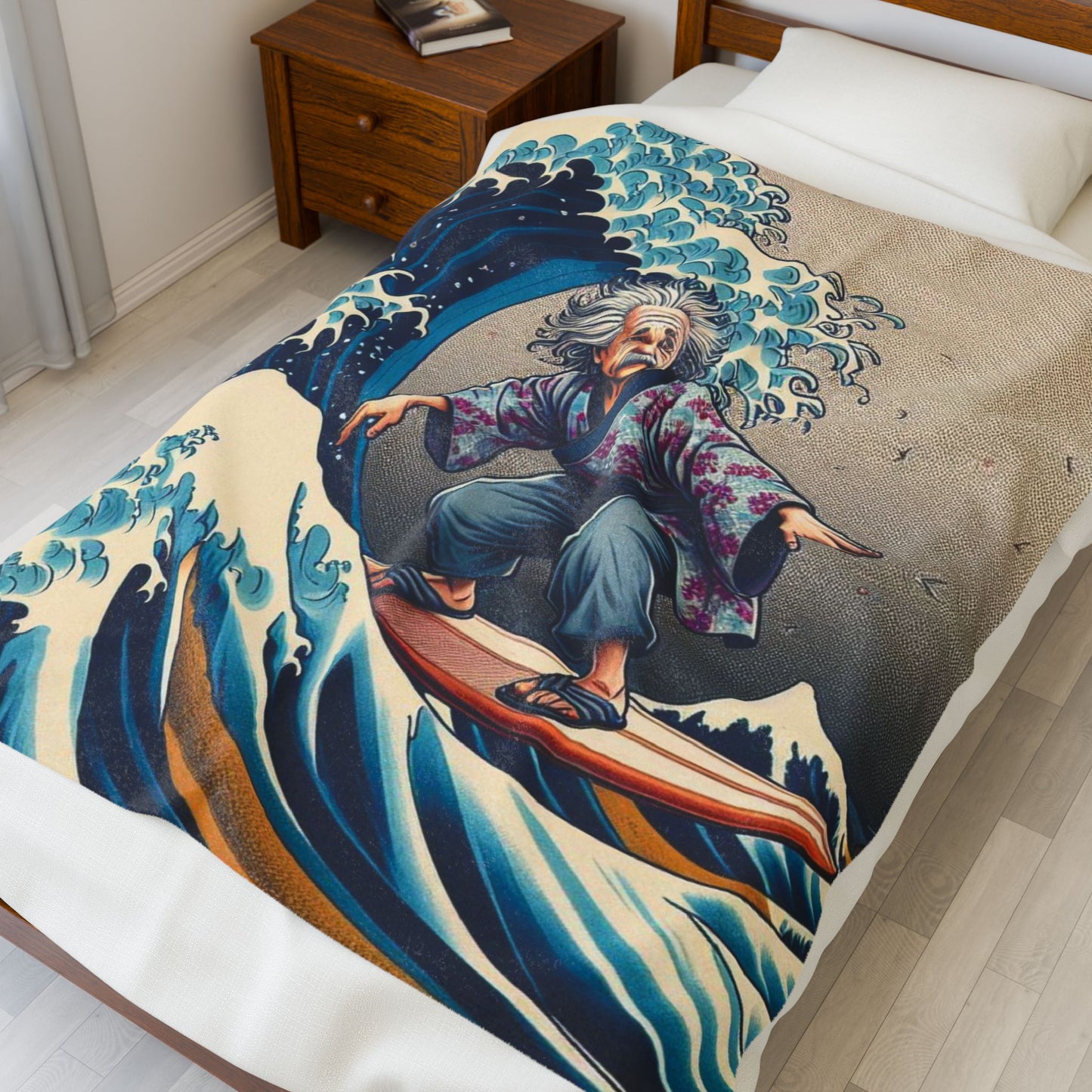 Einstein's Brain Waves Plush Blanket