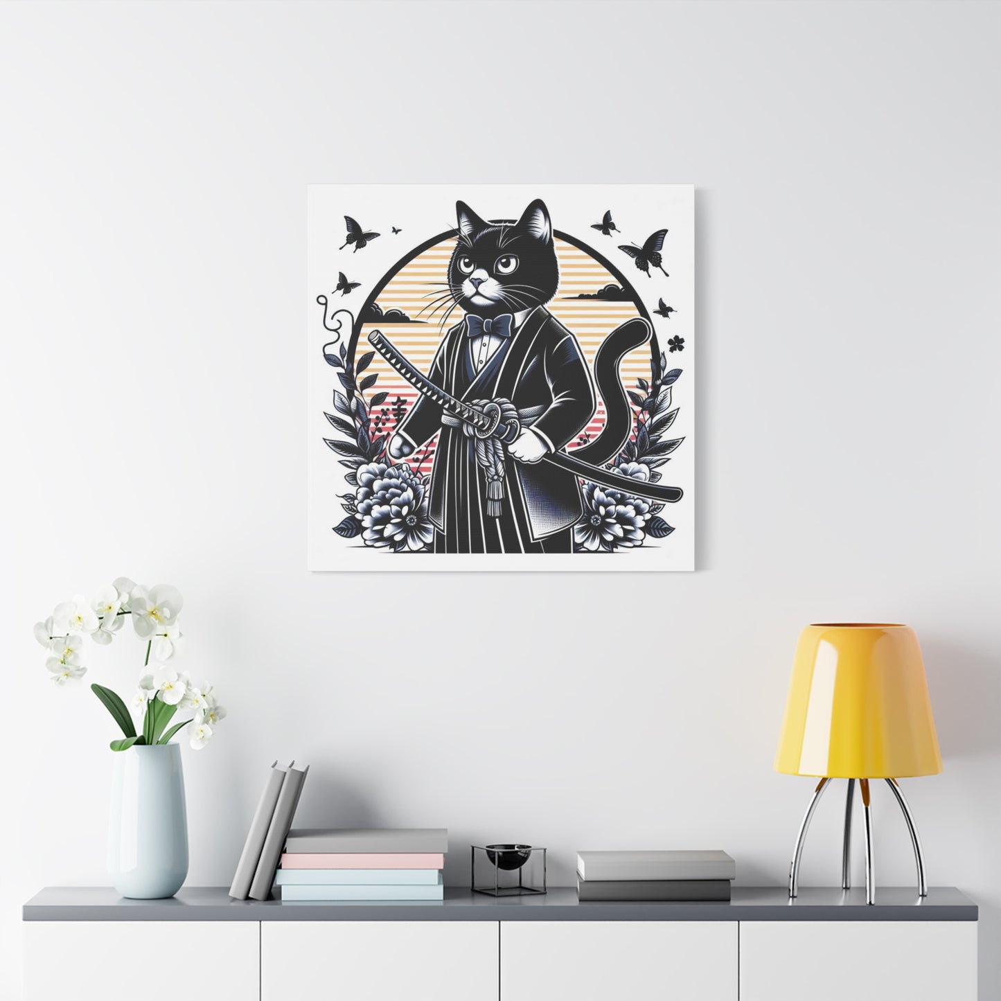 Samurai Tux Cat Canvas