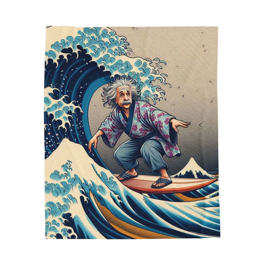 Einstein's Brain Waves Plush Blanket