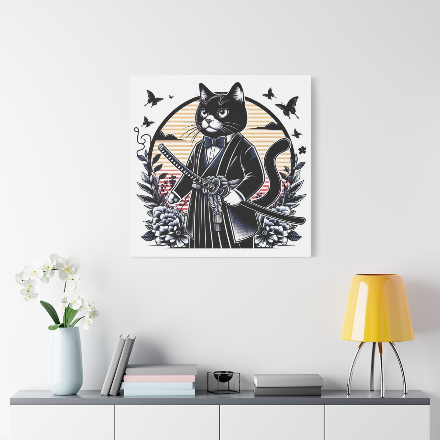 Samurai Tux Cat Canvas