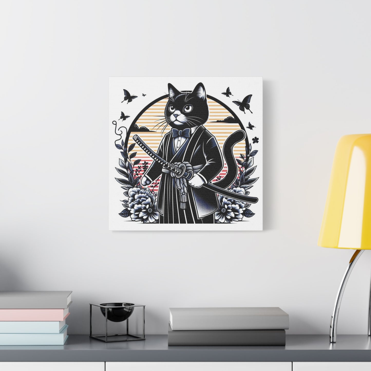 Samurai Tux Cat Canvas