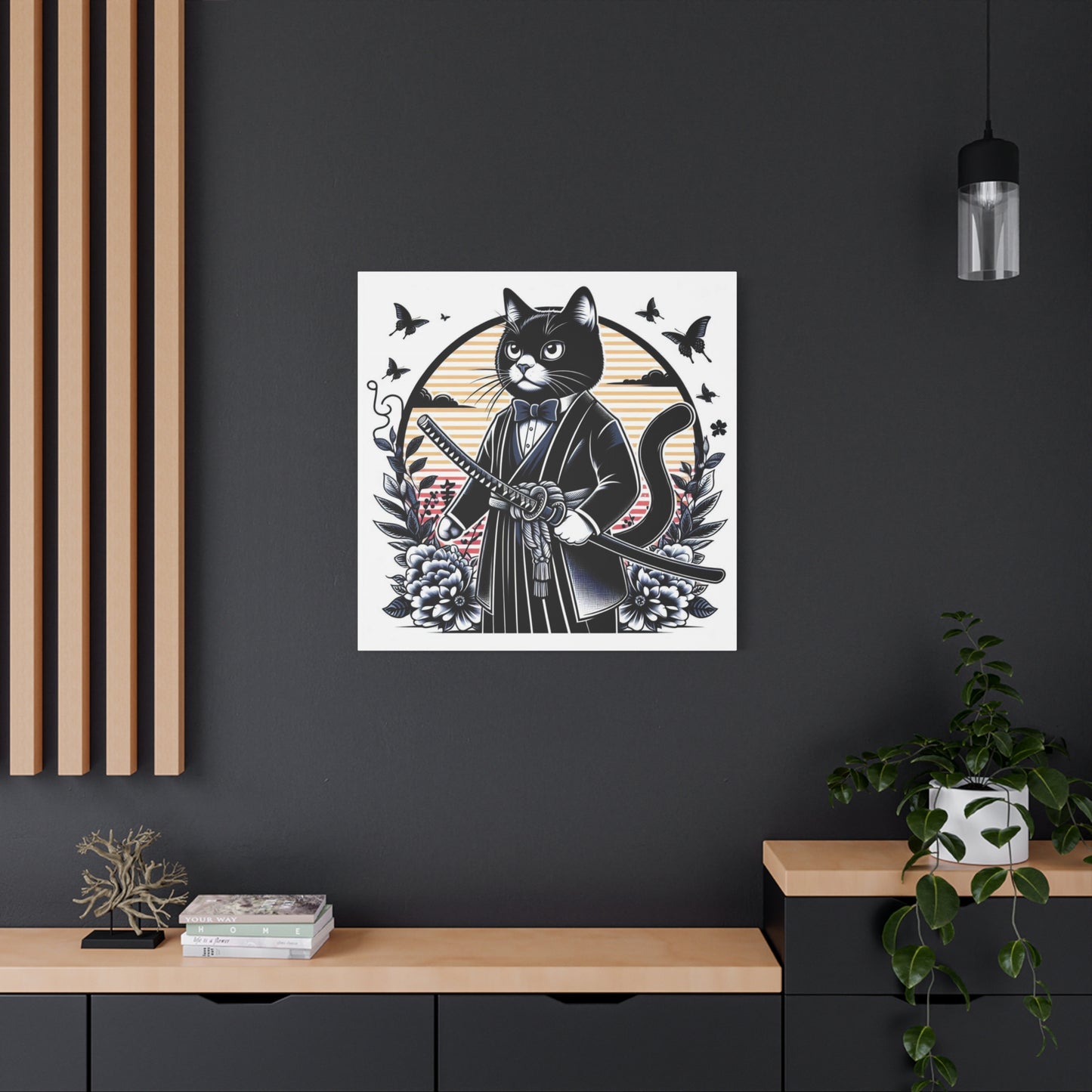 Samurai Tux Cat Canvas