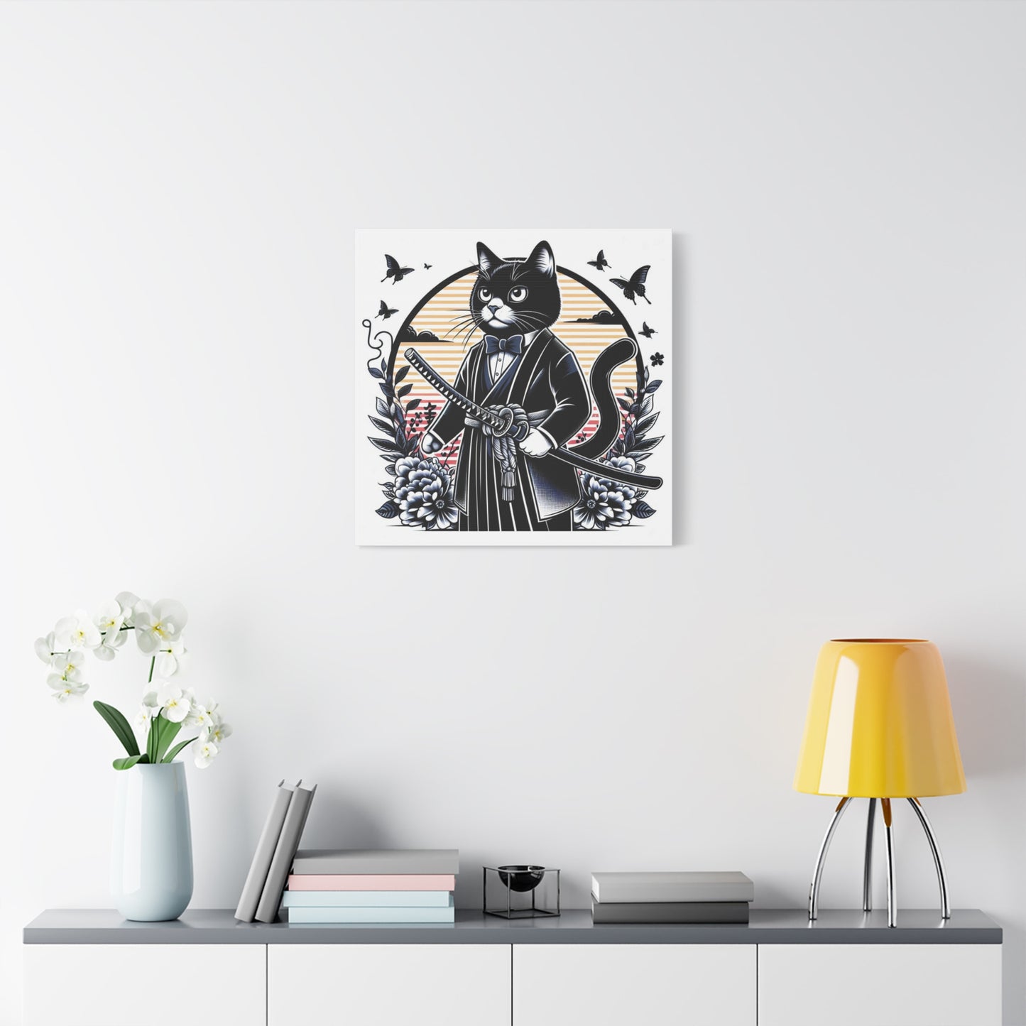 Samurai Tux Cat Canvas
