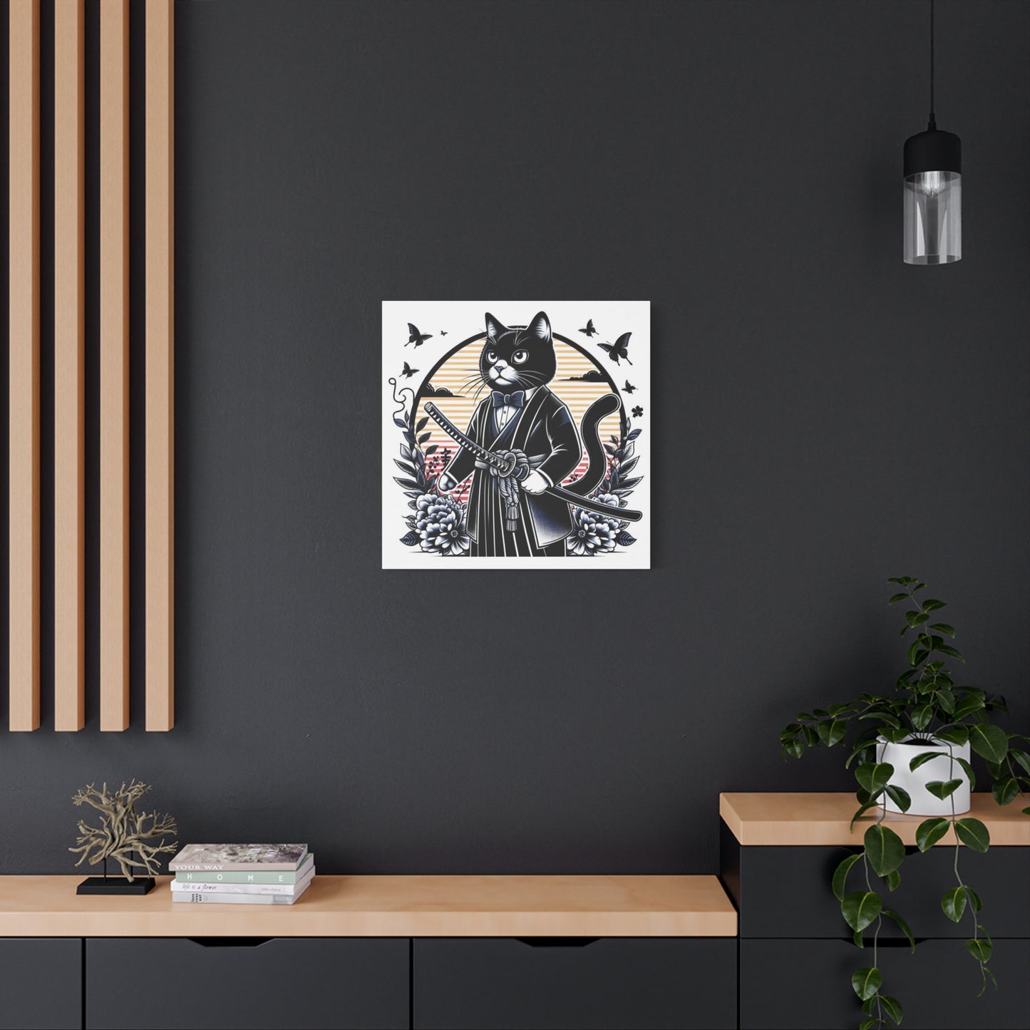 Samurai Tux Cat Canvas