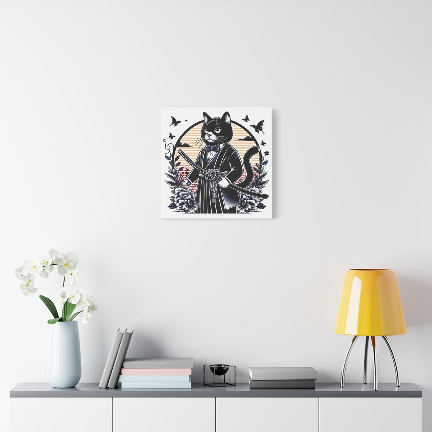 Samurai Tux Cat Canvas