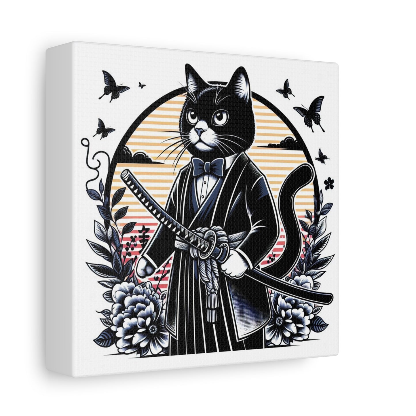 Samurai Tux Cat Canvas